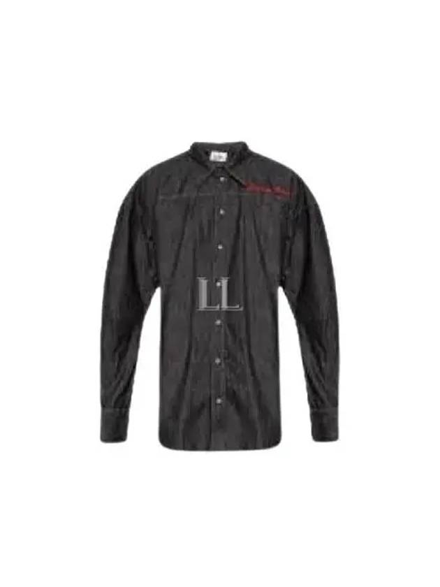 Football Denim Cotton Long Sleeve Shirt Black - VIVIENNE WESTWOOD - BALAAN 2