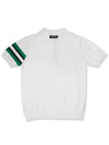 Signature line short sleeve polo knit MAN IVORY T22MTN0211 - TRIMERE - BALAAN 3