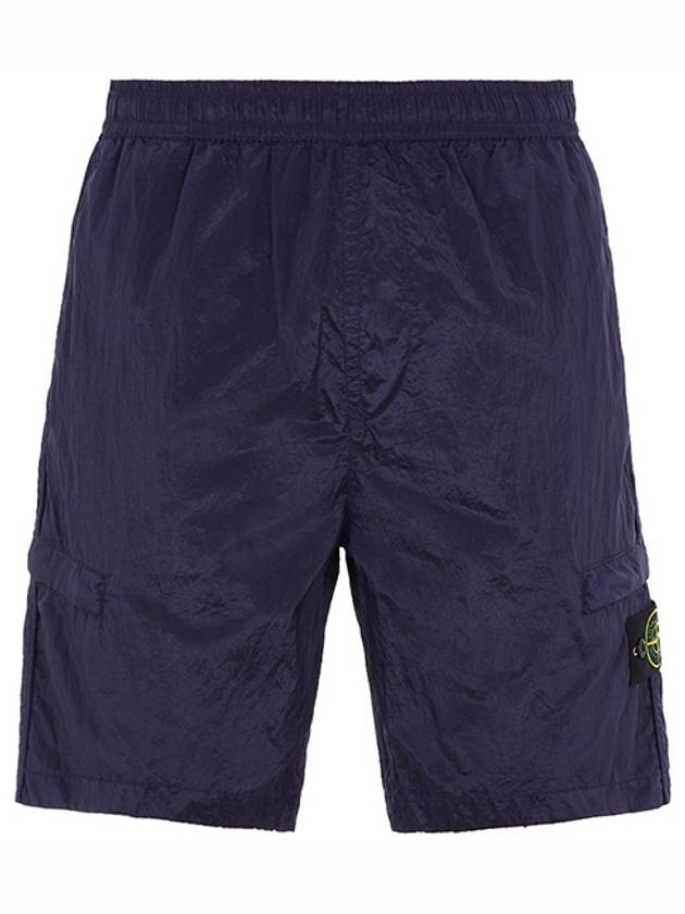 Men's Wappen Patch Nylon Shorts Purple Navy - STONE ISLAND - BALAAN 2