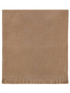 Fringe Edge Logo Cashmere Wool Muffler Camel - MAX MARA - BALAAN 1