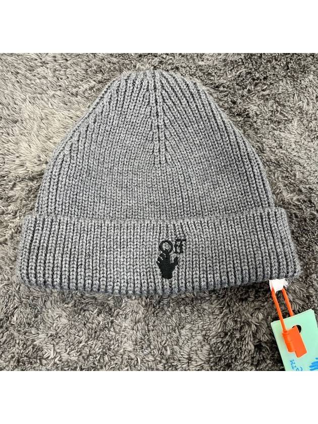 hand logo embroidery beanie gray - OFF WHITE - BALAAN 4