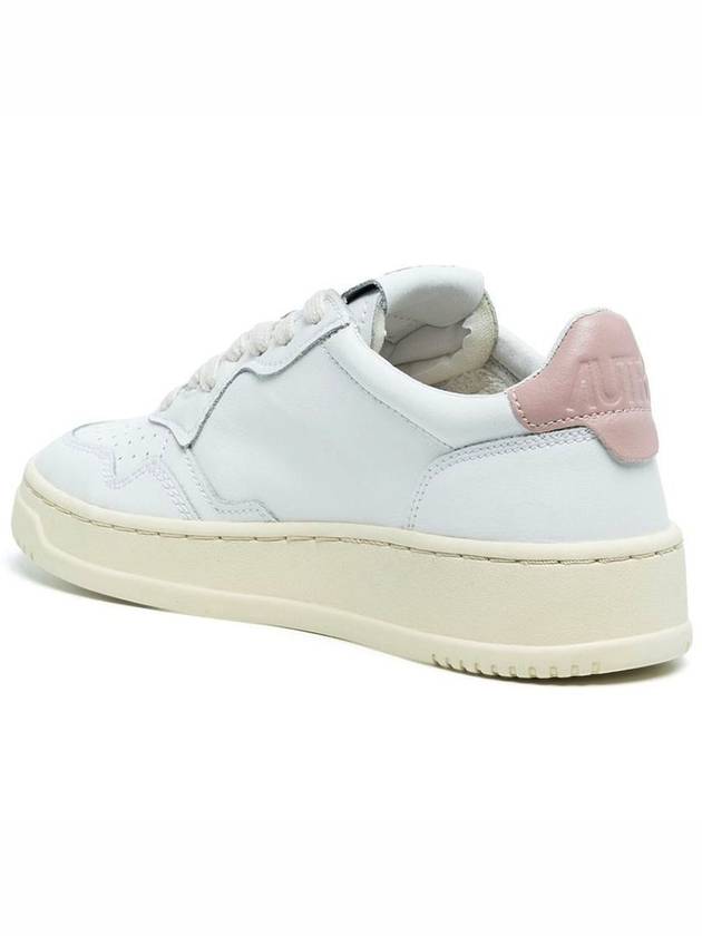 Medalist Pink Tab Leather Low Top Sneakers White - AUTRY - BALAAN 5