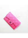 Classic Card Holder Grained Shiny Calfskin Gold Metal Fuchsia - CHANEL - BALAAN 6