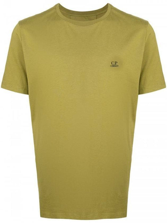 Small Logo Cotton Short Sleeve T-Shirt Khaki - CP COMPANY - BALAAN 1