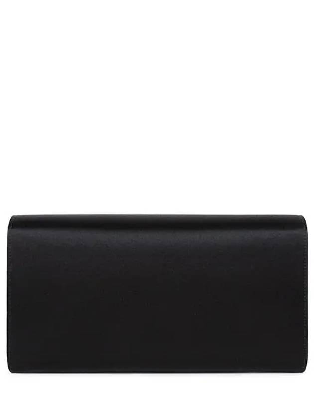 Broche Vivier Buckle Satin Clutch Bag Black - ROGER VIVIER - BALAAN 3