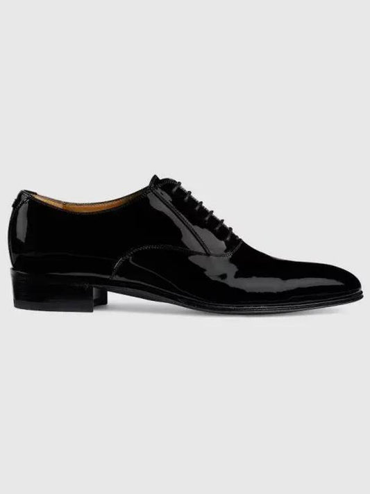 Lace-Up Shoe With Double G Black Patent Leather - GUCCI - BALAAN 2