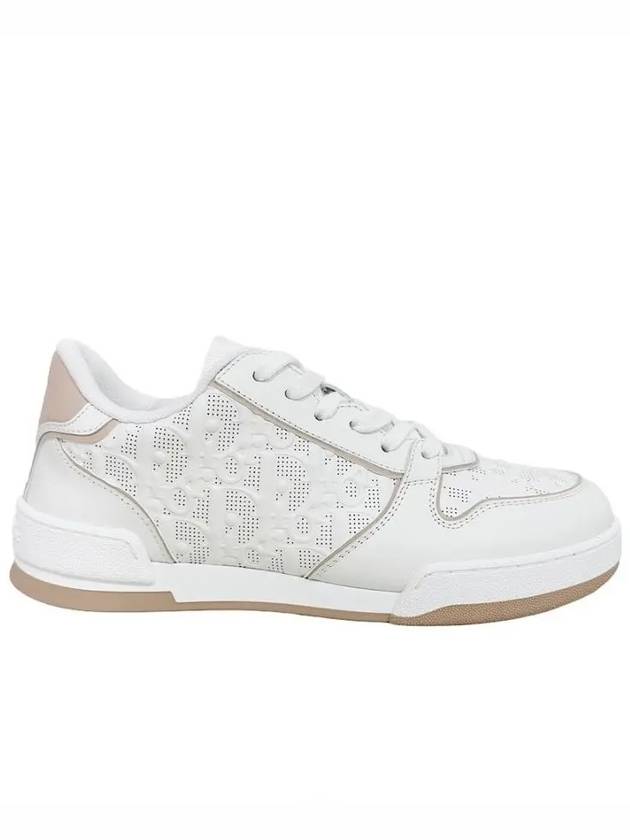 One Oblique Perforated Calfskin Low Top Sneakers White Nude - DIOR - BALAAN 2