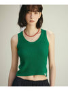 _STRIPE CROP KNIT SLEEVELESS TOP GREEN - THE GREEN LAB - BALAAN 1