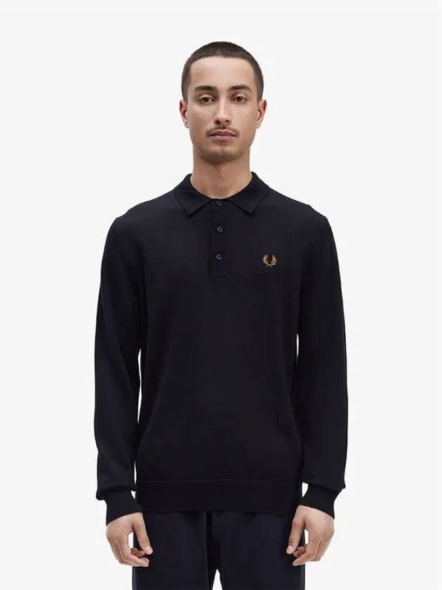 Sharp Long Sleeve Classic Knit Shirt 795 AFPM2334535 Black - FRED PERRY - BALAAN 1