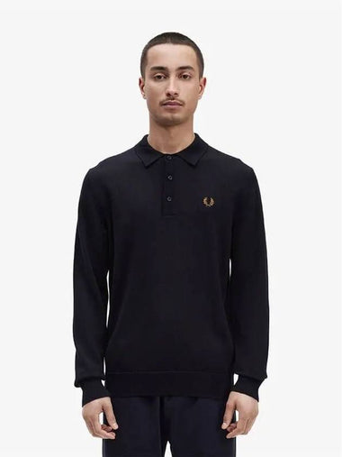 15 Sharp Long Sleeve Classic Knit Shirt 795 AFPM2334535 Black - FRED PERRY - BALAAN 1