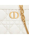 Caro Supple Cannage Calfskin Chain Zipper Cross Pouch Bag Latte - DIOR - BALAAN 7