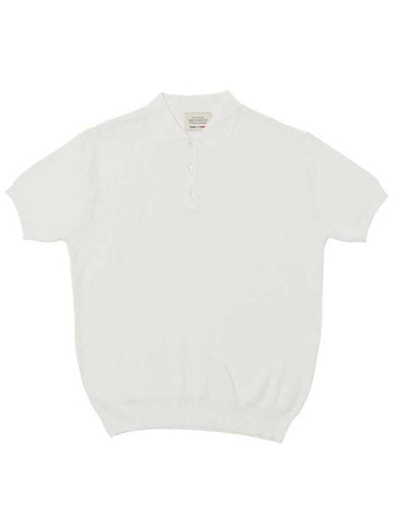 3 button polo collar knit IVORY - BLACKBROWN - BALAAN 1