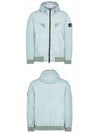 Wappen Patch Nylon Hooded Jacket  Blue - STONE ISLAND - BALAAN 5