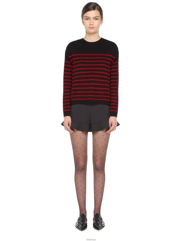 Jacquard Wings & Star Embroidery STRIPED SWEATER - RED VALENTINO - BALAAN 4