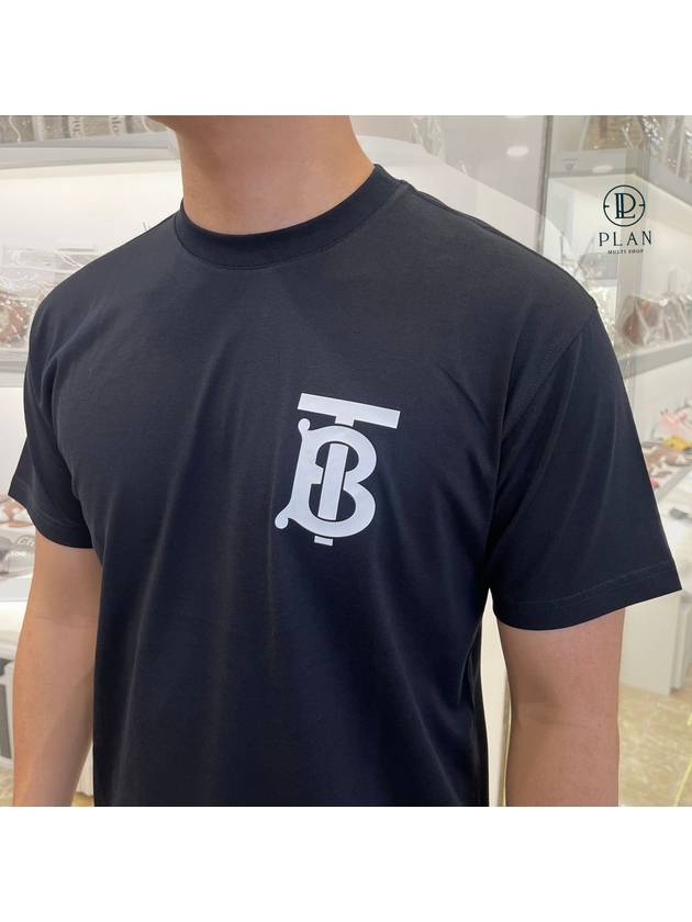 Monogram Motif Cotton Oversized Short Sleeve T-Shirt Black - BURBERRY - BALAAN.