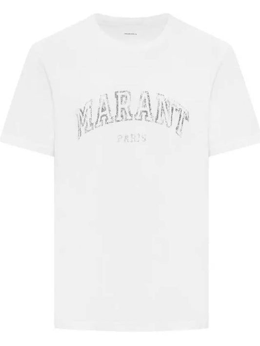 Honore Logo Cotton Short Sleeve T-Shirt White - ISABEL MARANT - BALAAN 2