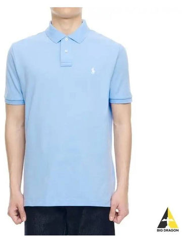 Custom slim fit mesh polo shirt sky blue - POLO RALPH LAUREN - BALAAN 1