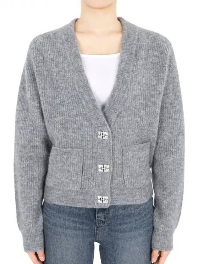 Soft Wool Cardigan Grey - GANNI - BALAAN 2