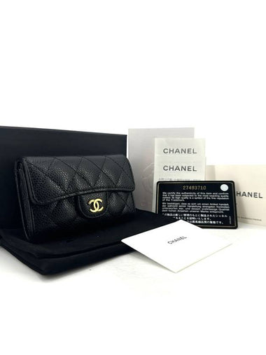 Classic caviar gold flap card wallet - CHANEL - BALAAN 1