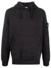 Wappen Patch Cotton Fleece Hoodie Black - STONE ISLAND - BALAAN 3