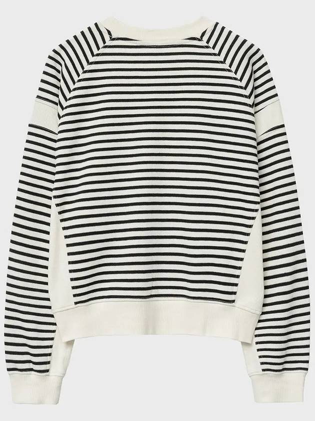 Striped Panel Cropped Knit Top Ivory - NOIRER FOR WOMEN - BALAAN 5