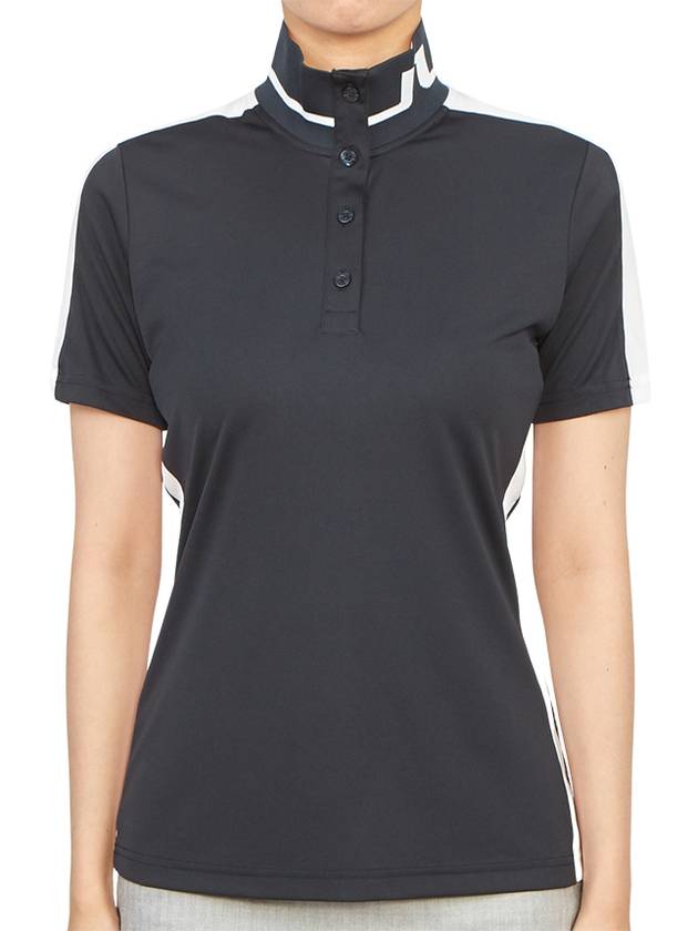 Women's PIP Short Sleeve Polo Shirt Navy - J.LINDEBERG - BALAAN 2