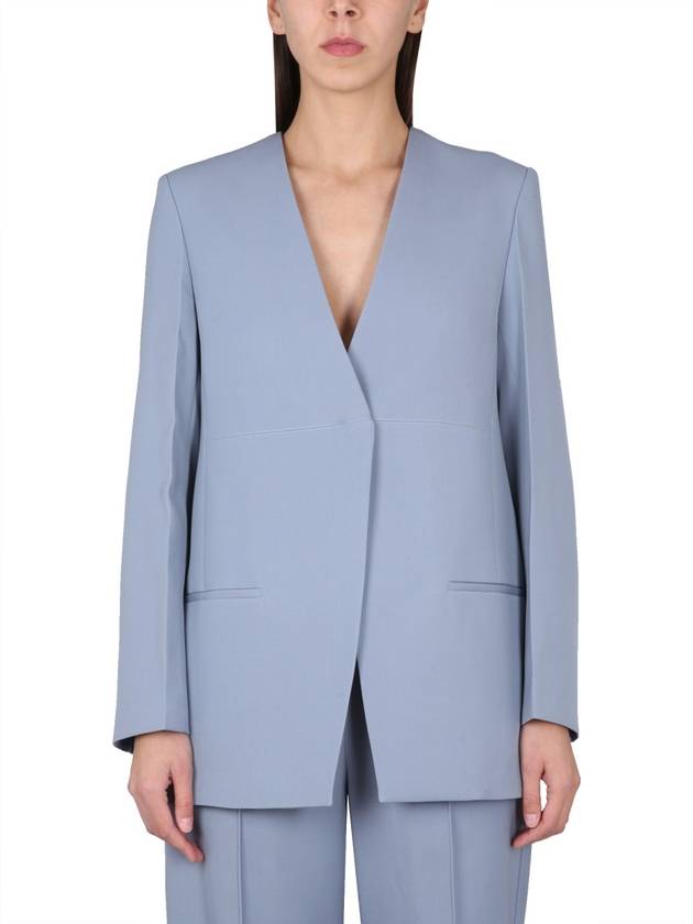 Women's Tailored Wool Gabardine Jacket Blue - JIL SANDER - BALAAN 2