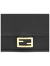 FF Baguette Flap Card Wallet Black - FENDI - BALAAN 7