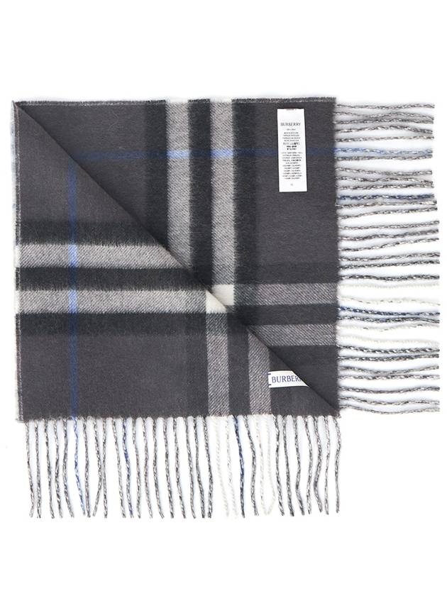 Check Reversible Cashmere Scarf Grey Black - BURBERRY - BALAAN 4