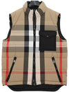 Reversible Check Pocket Embroidered Nylon Vest Beige - BURBERRY - BALAAN 5