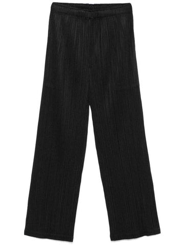 Pleats Straight Pants Black - ISSEY MIYAKE - BALAAN 1