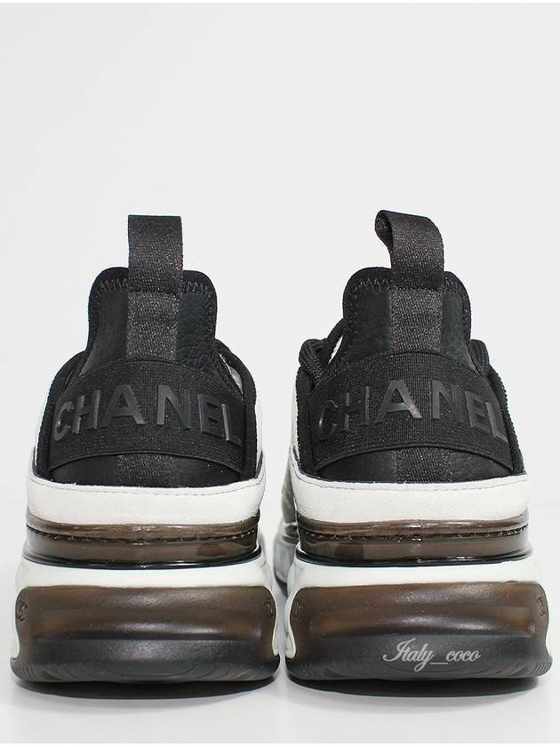 mixed fiber white CC logo low top sneakers black dark gray - CHANEL - BALAAN.