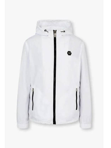 Men s Mesh Liner Hooded Windbreaker White - PHILIPP PLEIN - BALAAN 1