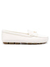 Leather Driving Shoes Ivory - PRADA - BALAAN 1