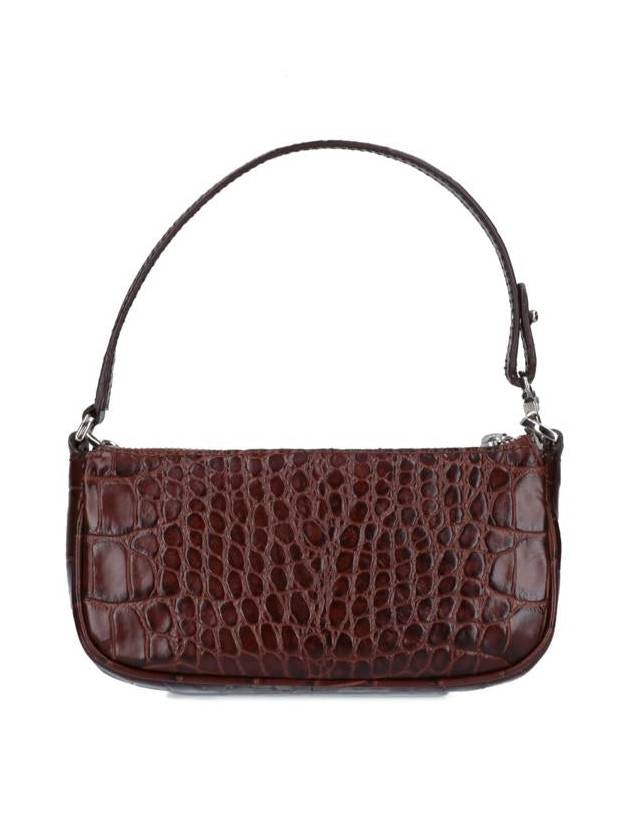 Rachel Crocodile Embossed Shoulder Bag Chocolate - BY FAR - BALAAN 4