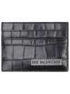 BB Logo Metal Tab Crocker Card Wallet Drak Grey - BALENCIAGA - BALAAN 2