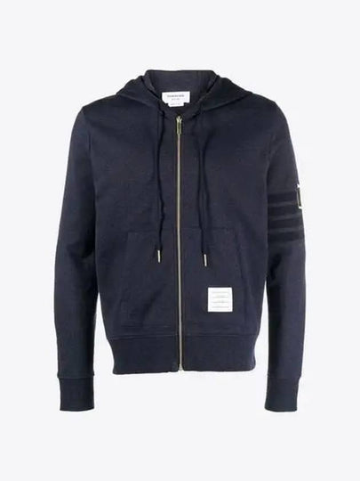 Lightweight Anchor Loopback 4-Bar Zip Up Hoodie Navy - THOM BROWNE - BALAAN 2