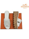 Domestic Eze 30 Slippers Women s Leather Sandals White H221026Z - HERMES - BALAAN 1