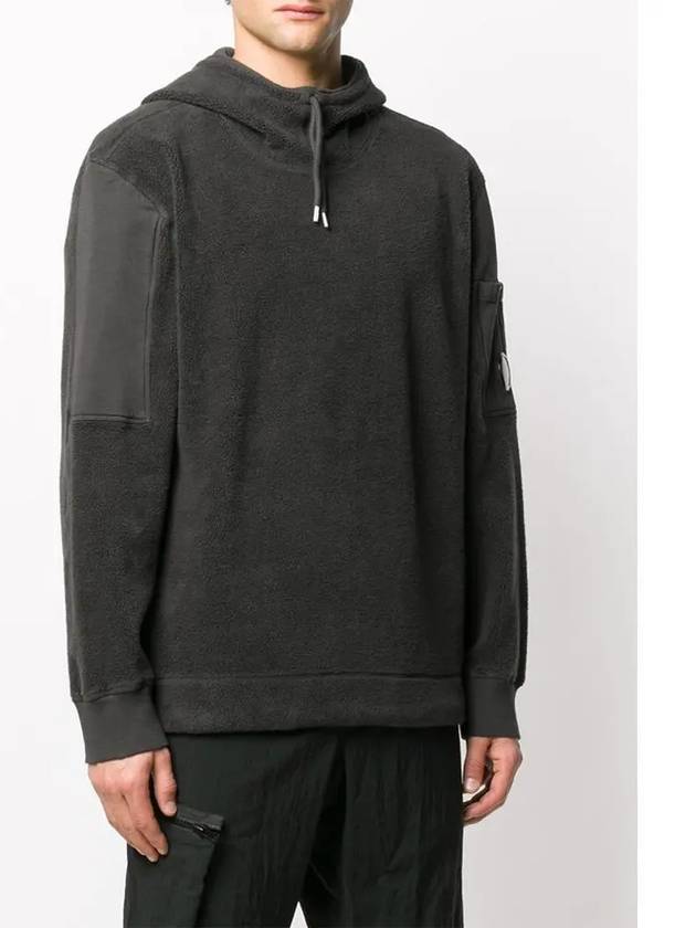 Garment Dyed Lens Patch Pocket Hoodie Black - CP COMPANY - BALAAN 5