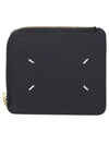 Stitch Half Zipper Card Wallet Black - MAISON MARGIELA - BALAAN 1