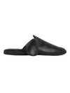 Men's Hector Leather Flat Slippers Black - THOM BROWNE - BALAAN 2