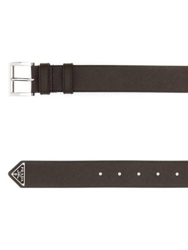 Saffiano Leather Belt Brown - PRADA - BALAAN 3