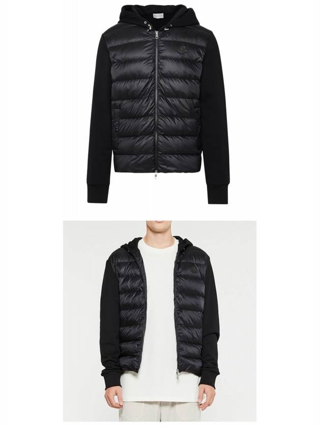 Men's Fleece Zip-Up Padding Black - MONCLER - BALAAN 5