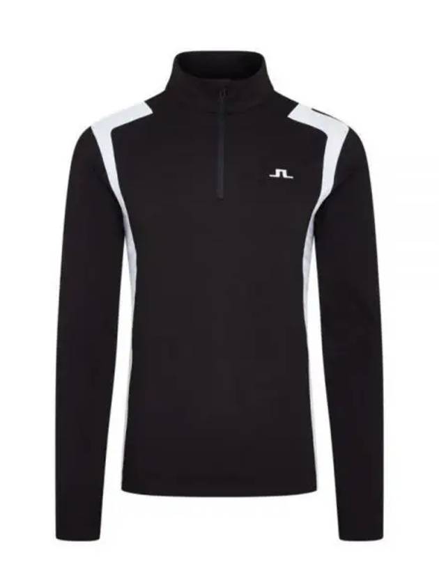 Lucas Quarter Zipper Long Sleeve T-Shirt Black White - J.LINDEBERG - BALAAN 2