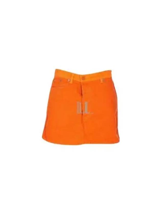 Denim Mini H-Line Skirt Orange - GANNI - BALAAN 2