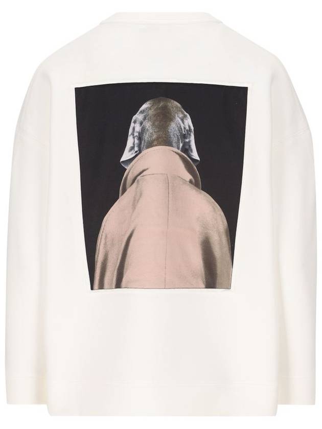 Embroidered Logo Crewneck Sweatshirt White - MAX MARA - BALAAN 3