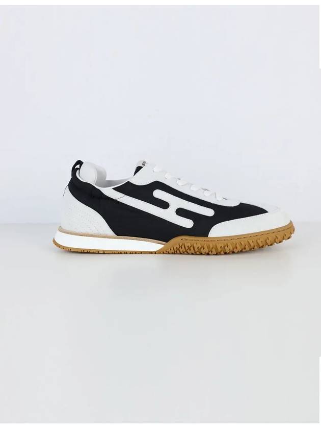 Jet Technical Canvas Suede Goatskin Low Top Sneakers Black White - HERMES - BALAAN 3