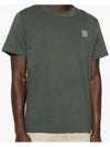 Organic Cotton Short Sleeve T-Shirt Sage Green - STONE ISLAND - BALAAN 4