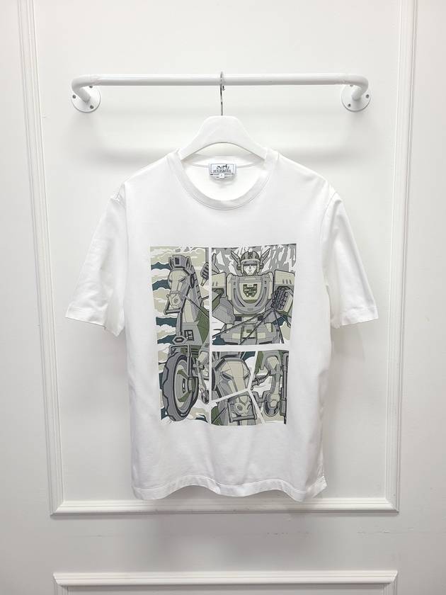 White Horse Mazinger Printing Short Sleeve T Shirt M - HERMES - BALAAN 1