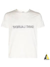 Reverse Logo Print Cotton Short Sleeve T-Shirt White - SAINT LAURENT - BALAAN 2